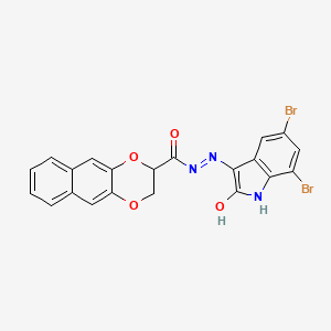 molecular formula C21H13Br2N3O4 B4927123 N-[(5,7-dibromo-2-hydroxy-1H-indol-3-yl)imino]-2,3-dihydrobenzo[g][1,4]benzodioxine-3-carboxamide 