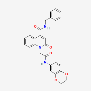 molecular formula C27H23N3O5 B4927148 N-BENZYL-1-{[(2,3-DIHYDRO-1,4-BENZODIOXIN-6-YL)CARBAMOYL]METHYL}-2-OXO-1,2-DIHYDROQUINOLINE-4-CARBOXAMIDE 