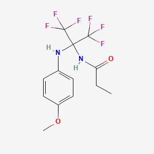 molecular formula C13H14F6N2O2 B4927412 N-[1,1,1,3,3,3-hexafluoro-2-(4-methoxyanilino)propan-2-yl]propanamide 