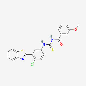 molecular formula C22H16ClN3O2S2 B4927637 N-[[3-(1,3-benzothiazol-2-yl)-4-chlorophenyl]carbamothioyl]-3-methoxybenzamide 