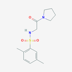 molecular formula C14H20N2O3S B492780 2,5-dimethyl-N-(2-oxo-2-pyrrolidin-1-ylethyl)benzenesulfonamide CAS No. 690246-04-9