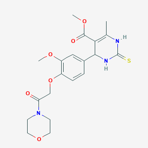 molecular formula C20H25N3O6S B4927818 METHYL 4-{3-METHOXY-4-[2-(MORPHOLIN-4-YL)-2-OXOETHOXY]PHENYL}-6-METHYL-2-SULFANYLIDENE-1,2,3,4-TETRAHYDROPYRIMIDINE-5-CARBOXYLATE 