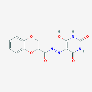 molecular formula C13H10N4O6 B4927821 N'-(2,4,6-trioxotetrahydropyrimidin-5(2H)-ylidene)-2,3-dihydro-1,4-benzodioxine-2-carbohydrazide 