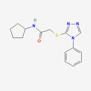 molecular formula C15H18N4OS B4927858 N-cyclopentyl-2-[(4-phenyl-4H-1,2,4-triazol-3-yl)sulfanyl]acetamide 