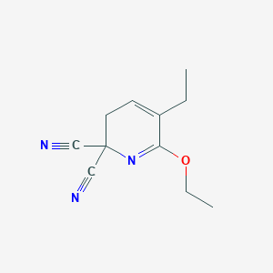 molecular formula C11H13N3O B049279 6-Ethoxy-5-ethyl-3H-pyridine-2,2-dicarbonitrile CAS No. 117615-75-5