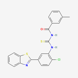 molecular formula C22H16ClN3OS2 B4927995 N-[[5-(1,3-benzothiazol-2-yl)-2-chlorophenyl]carbamothioyl]-3-methylbenzamide 