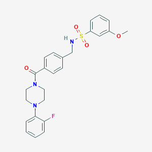 molecular formula C25H26FN3O4S B492805 N-[[4-[4-(2-fluorophenyl)piperazine-1-carbonyl]phenyl]methyl]-3-methoxybenzenesulfonamide CAS No. 690245-64-8