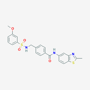 molecular formula C23H21N3O4S2 B492810 4-[(3-METHOXYBENZENESULFONAMIDO)METHYL]-N-(2-METHYL-1,3-BENZOTHIAZOL-5-YL)BENZAMIDE CAS No. 690643-93-7