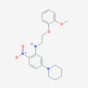 molecular formula C20H25N3O4 B4928148 N-[2-(2-methoxyphenoxy)ethyl]-2-nitro-5-(piperidin-1-yl)aniline 