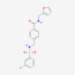 4-[[(3-chlorophenyl)sulfonylamino]methyl]-N-(furan-2-ylmethyl)benzamide