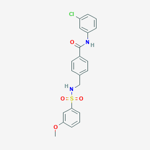 molecular formula C21H19ClN2O4S B492818 N-(3-chlorophenyl)-4-({[(3-methoxyphenyl)sulfonyl]amino}methyl)benzamide CAS No. 690245-58-0