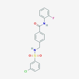 4-[[(3-chlorophenyl)sulfonylamino]methyl]-N-(2-fluorophenyl)benzamide