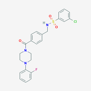 3-chloro-N-(4-(4-(2-fluorophenyl)piperazine-1-carbonyl)benzyl)benzenesulfonamide