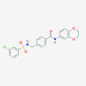 4-[(3-chlorobenzenesulfonamido)methyl]-N-(2,3-dihydro-1,4-benzodioxin-6-yl)benzamide