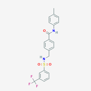 molecular formula C22H19F3N2O3S B492826 N-(4-methylphenyl)-4-[({[3-(trifluoromethyl)phenyl]sulfonyl}amino)methyl]benzamide CAS No. 690245-22-8