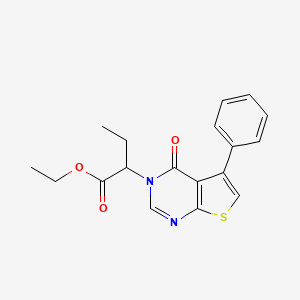 molecular formula C18H18N2O3S B4928276 Ethyl 2-(4-oxo-5-phenylthieno[2,3-d]pyrimidin-3-yl)butanoate 