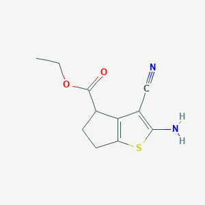 molecular formula C11H12N2O2S B4928277 ethyl 2-amino-3-cyano-5,6-dihydro-4H-cyclopenta[b]thiophene-4-carboxylate 
