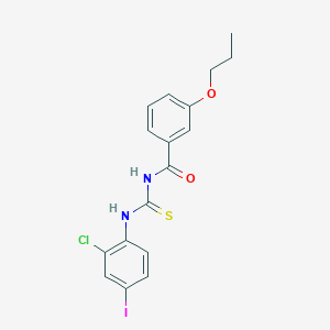 molecular formula C17H16ClIN2O2S B4928285 N-[(2-chloro-4-iodophenyl)carbamothioyl]-3-propoxybenzamide 