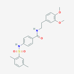 molecular formula C25H28N2O5S B492831 N-[2-(3,4-DIMETHOXYPHENYL)ETHYL]-4-(2,5-DIMETHYLBENZENESULFONAMIDO)BENZAMIDE CAS No. 690245-08-0