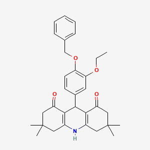 molecular formula C32H37NO4 B4928313 9-[4-(BENZYLOXY)-3-ETHOXYPHENYL]-3,3,6,6-TETRAMETHYL-1,2,3,4,5,6,7,8,9,10-DECAHYDROACRIDINE-1,8-DIONE 