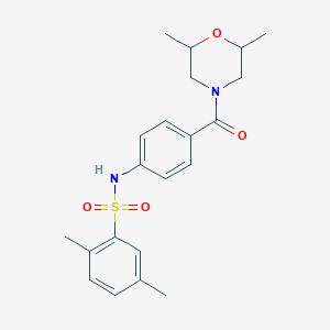 N-(4-(2,6-dimethylmorpholine-4-carbonyl)phenyl)-2,5-dimethylbenzenesulfonamide