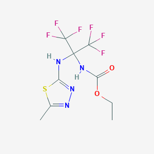 molecular formula C9H10F6N4O2S B4928321 ethyl N-[1,1,1,3,3,3-hexafluoro-2-[(5-methyl-1,3,4-thiadiazol-2-yl)amino]propan-2-yl]carbamate 