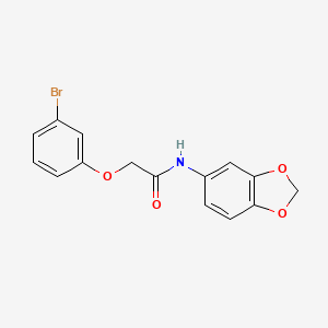 molecular formula C15H12BrNO4 B4928375 N-(1,3-benzodioxol-5-yl)-2-(3-bromophenoxy)acetamide 