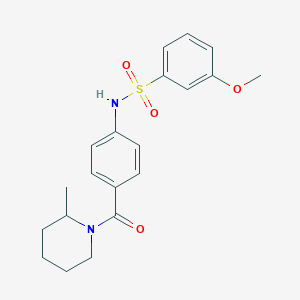 3-methoxy-N-(4-(2-methylpiperidine-1-carbonyl)phenyl)benzenesulfonamide