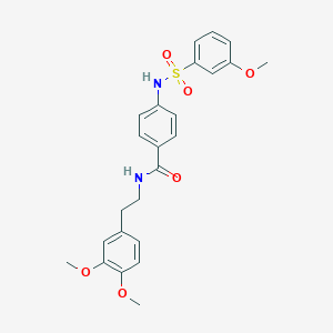 molecular formula C24H26N2O6S B492843 N-[2-(3,4-DIMETHOXYPHENYL)ETHYL]-4-(3-METHOXYBENZENESULFONAMIDO)BENZAMIDE CAS No. 690962-53-9