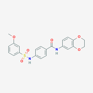 N-(2,3-dihydro-1,4-benzodioxin-6-yl)-4-{[(3-methoxyphenyl)sulfonyl]amino}benzamide