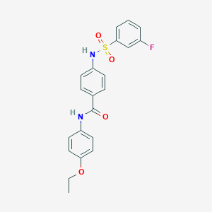 molecular formula C21H19FN2O4S B492845 N-(4-ETHOXYPHENYL)-4-(3-FLUOROBENZENESULFONAMIDO)BENZAMIDE CAS No. 690643-42-6