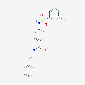 4-(3-chlorophenylsulfonamido)-N-phenethylbenzamide