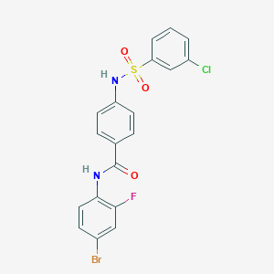 N-(4-bromo-2-fluorophenyl)-4-[(3-chlorophenyl)sulfonylamino]benzamide