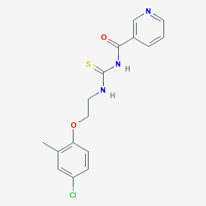 molecular formula C16H16ClN3O2S B4928478 N-[2-(4-chloro-2-methylphenoxy)ethylcarbamothioyl]pyridine-3-carboxamide 