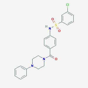 3-chloro-N-(4-(4-phenylpiperazine-1-carbonyl)phenyl)benzenesulfonamide