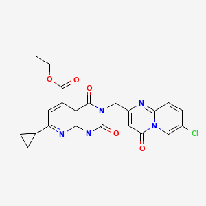 molecular formula C23H20ClN5O5 B4928487 ETHYL 3-({7-CHLORO-4-OXO-4H-PYRIDO[1,2-A]PYRIMIDIN-2-YL}METHYL)-7-CYCLOPROPYL-1-METHYL-2,4-DIOXO-1H,2H,3H,4H-PYRIDO[2,3-D]PYRIMIDINE-5-CARBOXYLATE 