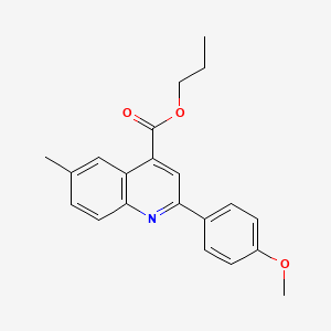 molecular formula C21H21NO3 B4928493 Propyl 2-(4-methoxyphenyl)-6-methylquinoline-4-carboxylate 