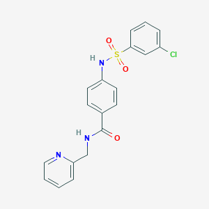 4-[(3-chlorophenyl)sulfonylamino]-N-(pyridin-2-ylmethyl)benzamide