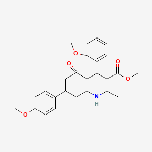 molecular formula C26H27NO5 B4928703 Methyl 4-(2-methoxyphenyl)-7-(4-methoxyphenyl)-2-methyl-5-oxo-1,4,5,6,7,8-hexahydroquinoline-3-carboxylate 