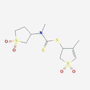 molecular formula C11H17NO4S4 B4928811 4-Methyl-1,1-dioxido-2,3-dihydrothien-3-yl 1,1-dioxidotetrahydrothien-3-yl(methyl)dithiocarbamate 