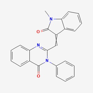 molecular formula C24H17N3O2 B4928832 2-[(1-Methyl-2-oxoindol-3-ylidene)methyl]-3-phenylquinazolin-4-one 