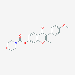 molecular formula C22H21NO6 B492896 3-(4-methoxyphenyl)-2-methyl-4-oxo-4H-chromen-7-yl 4-morpholinecarboxylate CAS No. 724740-87-8