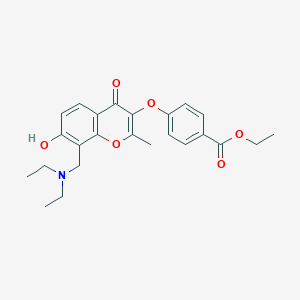molecular formula C24H27NO6 B492899 ethyl 4-((8-((diethylamino)methyl)-7-hydroxy-2-methyl-4-oxo-4H-chromen-3-yl)oxy)benzoate CAS No. 724741-07-5