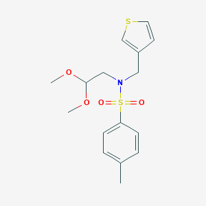 molecular formula C16H21NO4S2 B049290 N-(2,2-dimethoxyethyl)-4-methyl-N-(thiophen-3-ylmethyl)benzenesulfonamide CAS No. 58754-96-4