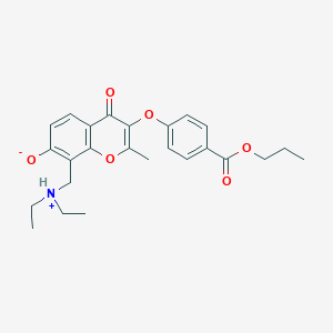 molecular formula C25H29NO6 B492901 propyl 4-({8-[(diethylamino)methyl]-7-hydroxy-2-methyl-4-oxo-4H-chromen-3-yl}oxy)benzoate CAS No. 724741-09-7