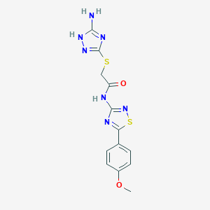 2-[(5-amino-1H-1,2,4-triazol-3-yl)sulfanyl]-N-[5-(4-methoxyphenyl)-1,2,4-thiadiazol-3-yl]acetamide