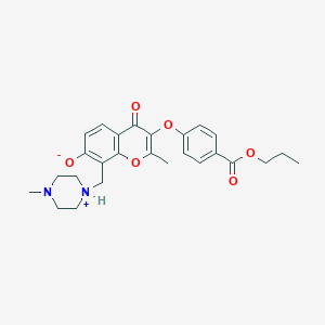 propyl 4-({7-hydroxy-2-methyl-8-[(4-methylpiperazin-1-yl)methyl]-4-oxo-4H-chromen-3-yl}oxy)benzoate