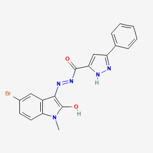 molecular formula C19H14BrN5O2 B4929041 N-(5-bromo-2-hydroxy-1-methylindol-3-yl)imino-3-phenyl-1H-pyrazole-5-carboxamide 
