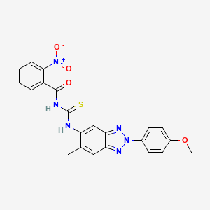 molecular formula C22H18N6O4S B4929073 N-{[2-(4-methoxyphenyl)-6-methyl-2H-benzotriazol-5-yl]carbamothioyl}-2-nitrobenzamide 