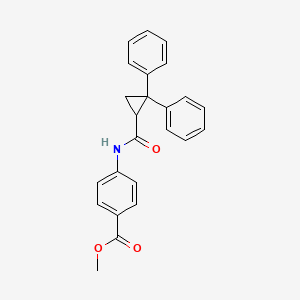 molecular formula C24H21NO3 B4929080 methyl 4-{[(2,2-diphenylcyclopropyl)carbonyl]amino}benzoate 